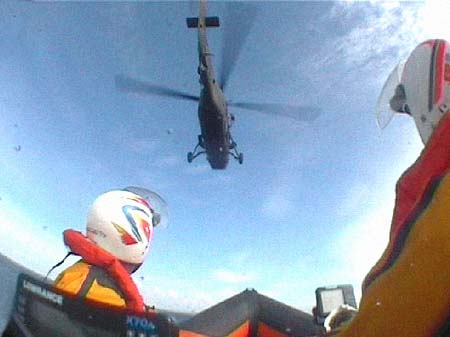 Kinnego and Ardboe lifeboats joint exercise with Coastguard and RAF