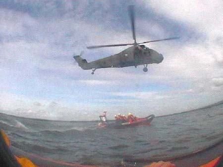 Kinnego and Ardboe lifeboats joint exercise with Coastguard and RAF