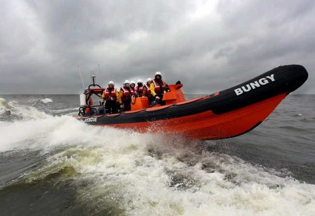 Kinnego Lifeboat escorting the Olympic Torch across Lough Neagh
