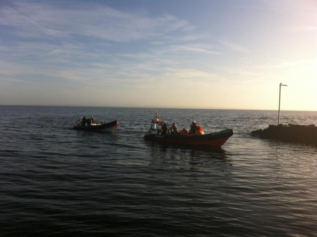 Lough Neagh Rescue's Ardboe Lifeboat returning from Callout with a boat under tow